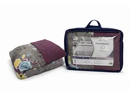 Покривало ARCLOUD 180*210 DOUBLE FACE Plum Wine+Printed 10055-9 ZIGZAG BIG сумка
