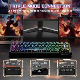 Клавіатура Attack Shark X82 Pro RGB HE магнітні перемикачі бездротова чорна Contour Line (AS-6972792470696-BCL) [166726] - мініатюра 6