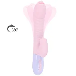 Вібратор Silicone Vibrator USB 7 Function and Thrusting Function / Heating Pink - мініатюра 4