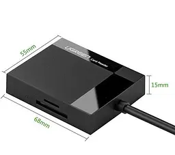 Кардидер UGREEN CR125 USB 3.0 All-in-One Card Reader 50 см чорний (30333) - мініатюра 3