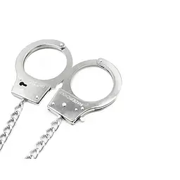 Металеві наручники з ланцюгом та анальною пробкою БДСМ - мініатюра 3