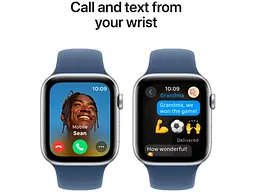 Смарт-годинник Apple Watch SE 2 GPS 44mm Silver Aluminium Case w. Denim Sport Band - S/M (MXEQ3) - мініатюра 4