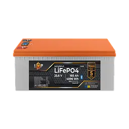 Акумулятор LP LiFePO4 25,6V - 160 Ah (4096Wh) (BMS 200A/100А) пластик LCD Smart BT