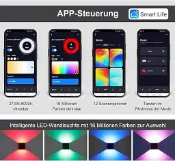 Світлодіодний настінний світильник Snader Smart Wall Light LY-WFWL-01 6 Вт зі зміною кольору RGB - мініатюра 4