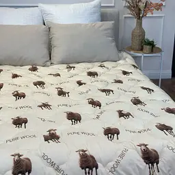 Одеяло евро из овечьей шерсти Arda Pure wool 21435 195х215 см бежевое