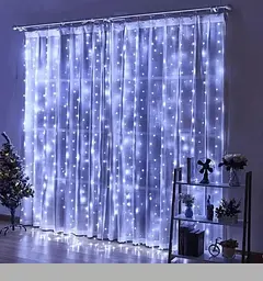 Світлодіодна гірлянда-завіса USB 200 LED 3x2м з пультом Блакитний (47719-708_214) - мініатюра 1
