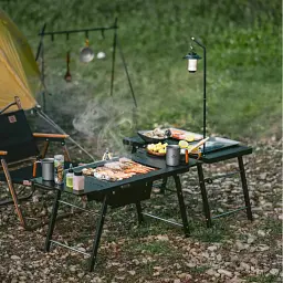 Стіл розкладаний Naturehike для барбекю сталевий CNK2350CF018 Black - мініатюра 3
