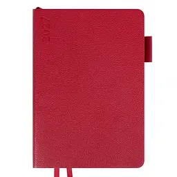 Щоденник діловий Leo Planner 2027 Binario А5 м'який 368 сторінок бордовий (252728)