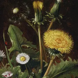 Інтер'єрна картина Натюрморт з кульбабами, Отто Дидрик Оттесен, Still Life, репродукція картини, натюрморт, 60×48 см (id7043) - мініатюра 6