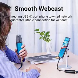 Перехідник Vention USB 3.1 Type-C Ethernet RJ45 1000Mb Gigabit чорний - мініатюра 6