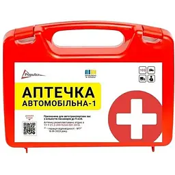 Аптечка медична автомобільна-1 Poputchik згідно ТУ пластиковий футляр (02-027-П)