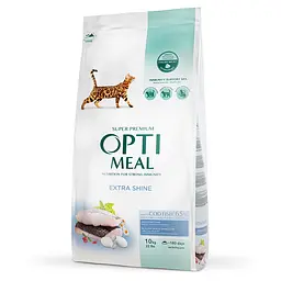Сухий корм для котів OptiMeal Extra Shine з високим вмістом тріски 10 кг B1831301