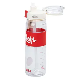 Пляшка для води спортивна Hello 860 мл з трубочкою та ручкою, червоний Happy Life HP17303R - мініатюра 3