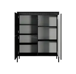 Комод високий Perfect Home Сенсо / Senso 3-дверний 3D Чорний (PFH-091134) - мініатюра 2