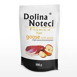 Вологий корм для собак алергіків Dolina Noteci Premium Pure з гускою та яблуком пауч 500 г