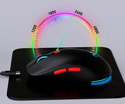 Комп'ютерна миша HXSJ T20 бездротова з акумулятором та підсвіткою 2,4GHz Black - мініатюра 6