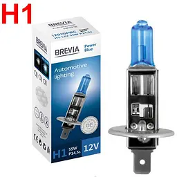 Автолампа галогенна Brevia Power Blue +60% 12V H1 55W 4200K 1 шт (12010PBC)