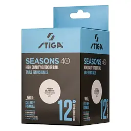 М'ячик для настільного тенісу Stiga Seasons White 12 шт. (1110-2810-12) (931162) - мініатюра 3