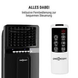 Мобільний кондиціонер-вентилятор OneConcept Baltic Black 3-в-1 (10029738) - мініатюра 9