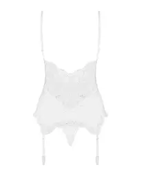 Сатиновий мереживний корсет Obsessive Obsessive 810-COR-2 babydoll & thong S/M - мініатюра 6