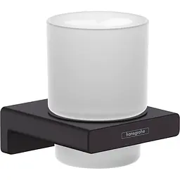 Склянка підвісна Hansgrohe AddStoris Matt Black/скло 41749670 чорний матовий
