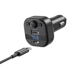 FM модулятор XO BCC18 USB-A OTG/USB-C чорний (BCC18.black) - мініатюра 6