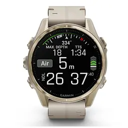 Смарт-годинник Garmin fenix 8 43mm, AMOLED, Saph, SftGldSS/FogGryLeatherBnd, Excl, GPS (010-02903-40) - мініатюра 8