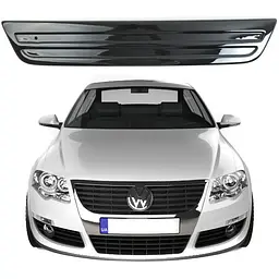 Зимова накладка на бампер Volkswagen Passat B6 2005- Глянець (Voron Glass)
