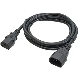 Кабель живлення від мережі PC-189, чорний, 1.8 м, Patron, IEC C14 - IEC C13, 3x1 мм² (PN-POW-EX-18)