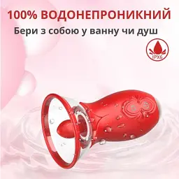 Вакуумний стимулятор клітора I’MCUM Dream Sucker 10 режимів вібраціїї з вакумною присоскою та язичком Рожевий (IM-ZDB212) - мініатюра 3