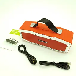 Бездротова акумуляторна колонка Bluetooth акустика FM MP3 AUX USB Hopestar A9 червоний - мініатюра 2
