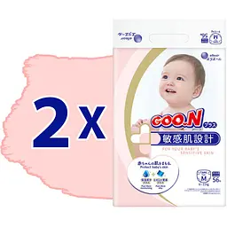 Набір підгузки на липучках GOO.N Plus М (6-11 кг) 112 шт. - мініатюра 2