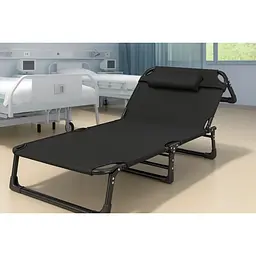 Розкладне ліжко Leobro з Mesh-матрацом і подушкою Black (LB-FB-A2-BLK)
