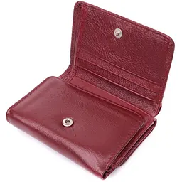 Шкіряний цікавий гаманець для жінок ST Leather 22507 бордовий - мініатюра 8