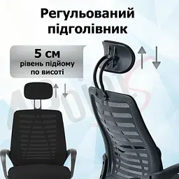 Крісло комп'ютерне 4Points Crystal сітчаста тканина, хромована металева основа - мініатюра 6