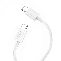 Кабель SkyDolphin S57T USB Type-C - USB Type-C (M/M), PD 18W, 1 м, White (USB-000546)