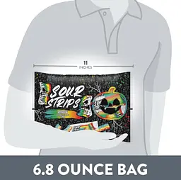 Жувальні цукерки Sour Strips Rainbow Halloween Candy 48шт, 192г - мініатюра 6