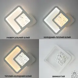 Керований cвітлодіодний світильник бра TETRA ICE 13 Вт S 288х252х46 мм Білий ESLLSE - мініатюра 2