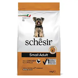 Сухий монопротеїновий корм Schesir Dog Small Adult Chicken Шезір для дорослих собак малих порід з куркою 2 кг (ШСВМК2)