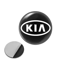 Наклейка з логотипом Kia для автоключів d=15 мм Пластикова об'ємна (Завод)