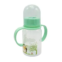 Пляшечка для годування з ручками Mega Zayka MGZ-0205 (Turquoise) бірюзовий, 150 мл