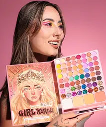 Дитяча палетка косметики Girl World 64 кольори, тіні для повік та рум’яна, набір декоративної косметики - мініатюра 5