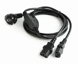 Кабель живлення Cablexpert CEE7/17-C13*2, черний, 2 м, Y-образний (PC-186-ML6)