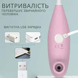 Вакуумний вібратор 3-в-1 I’MCUM Dual Desire з 10 режимами Фіолетовий (IM-ZDB205) - мініатюра 6