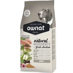 Сухий корм Ownat Classic Light для дорослих собак із зайвою вагою, з куркою, 20 кг