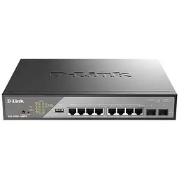 Комутатор DSS-200G-10MPP 8xGE PoE, 2xSFP, 242Вт, Некерований D-Link teh0018203