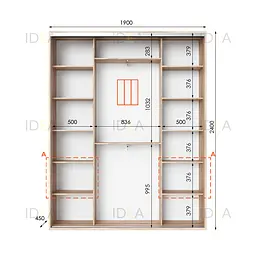 Шафа-купе Idea серія 3 190 x 45 x 240 см Дуб сонома - мініатюра 2