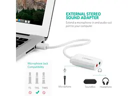 Звукова карта UGREEN US205 White (30143) - мініатюра 4