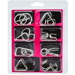 Набір металевих головоломок Bambi Metal Puzzle 8 штук в наборі Pink 808A-C-B