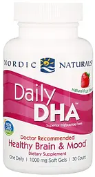 Риб'ячий жир зі смаком полуниці Nordic Naturals Daily DHA 1000 мг 30 капсул